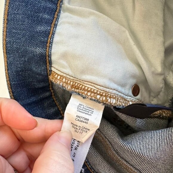 Madewell High Rise Jean Shorts Womens Size 25 Blue Denim Stretch Raw Hem - Picture 6 of 10